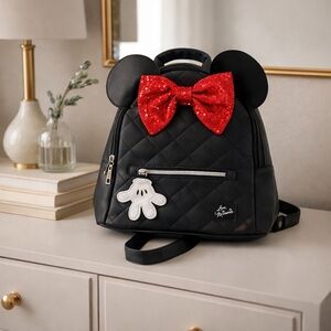 Mini Mouse Backpack Purse Black with Ears and Bow